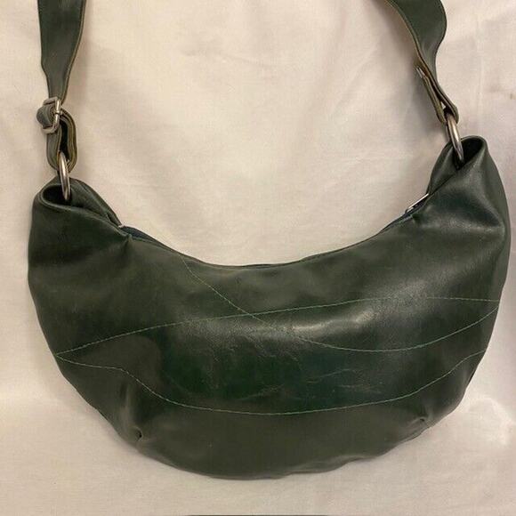Crystalyn Kae Green Crossbody Hobo Vegan Leather Bag Purse Shoulder Bag Zipper - Picture 3 of 8